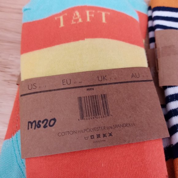 (Sold)TAFT Mens Socks Socklettes Set of 3 - Picture 2 of 2